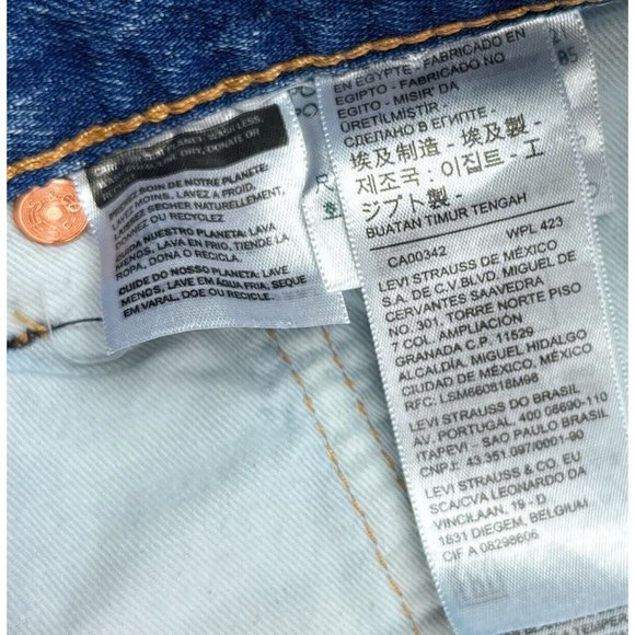 Levis 501 93 Premium Men 32x32 Straight Blue Jeans Distressed Button Fly Stretch - Picture 8 of 12